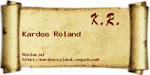 Kardos Roland névjegykártya